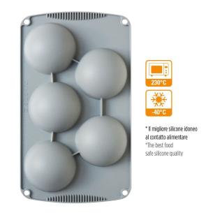 Decora - Stampo in silicone Mezza Sfera 8 cm 2