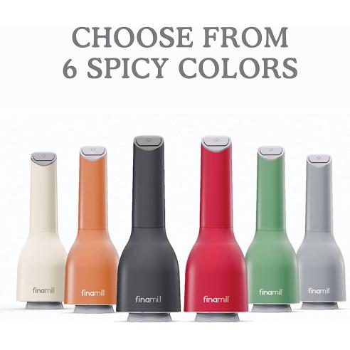 FinaMill - Macina pepe e macina spezie regolabile a batterie con luce Led e due finapod Pro Plus compresi