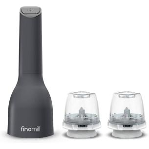 FinaMill - Macina pepe e macina spezie regolabile a batterie con luce Led e due finapod Pro Plus compresi 2