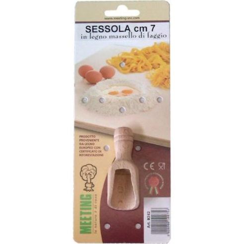 Meeting - Paletta sessola tonda in legno per farina da 7 cm
