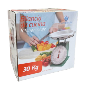 Bilancia da cucina in metallo colorata con vassoio da 30 kg 2