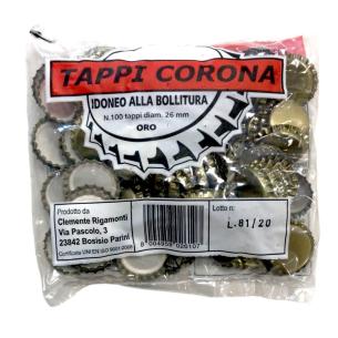 Tappi corona con guarnizione interna confezione da 100 pezzi diametro 26 mm 2