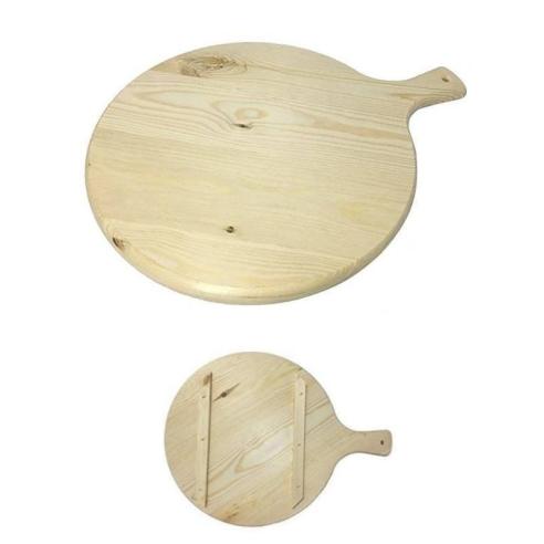 Meeting - Tagliere rotondo in legno con manico da 34 cm il Mangiapizza