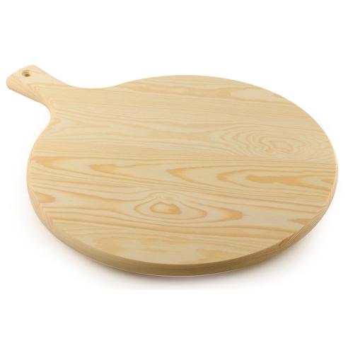 Meeting - Tagliere rotondo in legno con manico da 34 cm il Mangiapizza