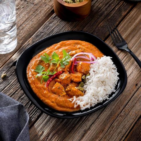 Luminarc - Set 6 Piatti piani quadrati linea Carine nero 27 cm in vetro extra resistente