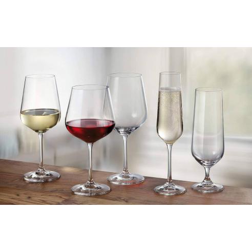 Crystal Bohemia - Set 6 Bicchieri calici da vino in vetro linea Strix da 580 ml