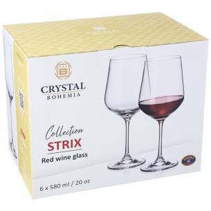 Crystal Bohemia - Set 6 Bicchieri calici da vino in vetro linea Strix da 580 ml 2