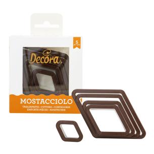 Decora - Set 5 tagliapasta mostacciolo in plastica per dolci natalizi