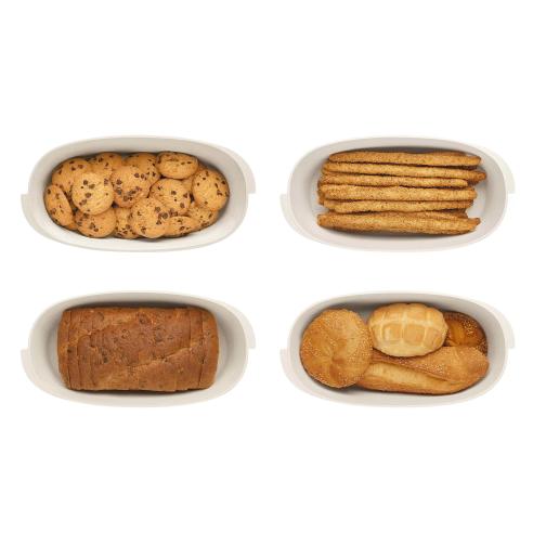 Guzzini - Contenitore porta pane e prodotti da forno linea Tierra 'Made for Nature' Bianco latte