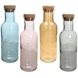 Tognana - Bottiglia in vetro con tappo in sughero 1 litro linea Vidro