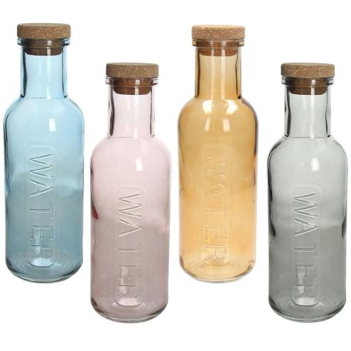 Tognana - Bottiglia in vetro con tappo in sughero 1 litro linea Vidro