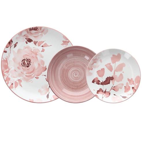 Tognana - Servizio di piatti 18 pezzi in porcellana Roselyn linea Madison