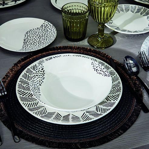 Tognana - Servizio di piatti 18 pezzi in porcellana Zenith linea Madison