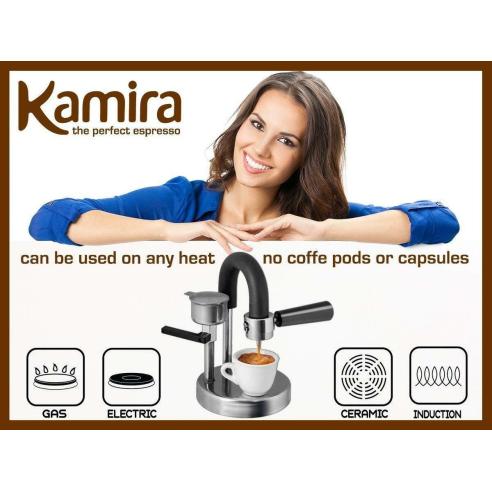 Kamira - Macchina caffè espresso cremoso, adatta per tutti i fornelli anche induzione