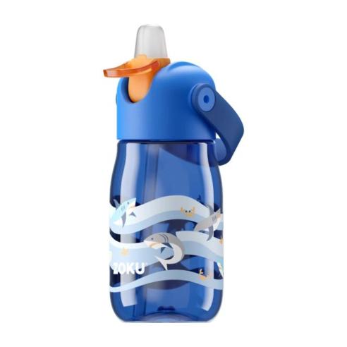 Zoku - Borraccia Bottiglia Bimbo con Flip Cannuccia Colore blu 400 ml shark