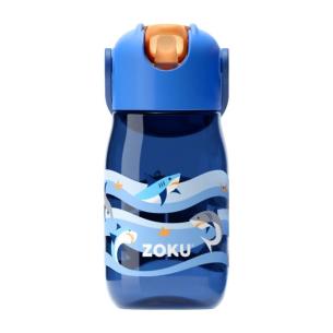 Zoku - Borraccia Bottiglia Bimbo con Flip Cannuccia Colore blu 400 ml shark 2