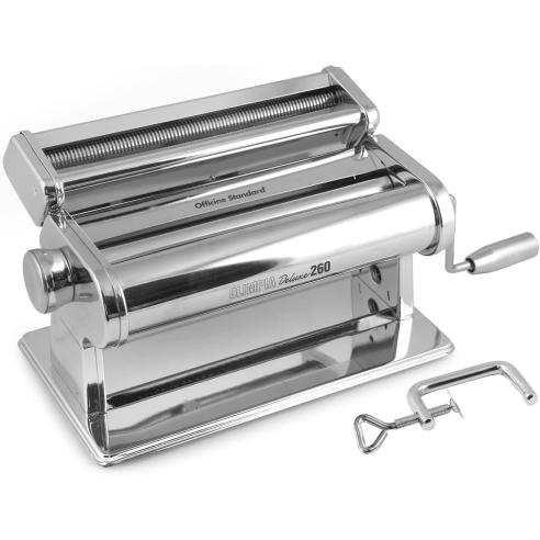 Officine Standard - Macchina pasta sfoglia manuale Olimpia Deluxe in acciaio inox da 260 mm
