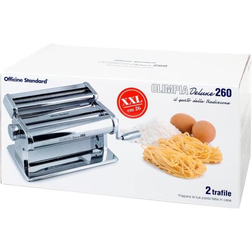 Officine Standard - Macchina pasta sfoglia manuale Olimpia Deluxe in acciaio inox da 260 mm