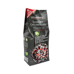 Lotusgrill - Bricchetti in legno di faggio Combustione uniforme, grigliate perfette 3 kg