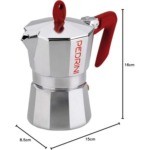 Caffettiera Moka Pedrini Alluminio 3 Tazze | Gusto Autentico