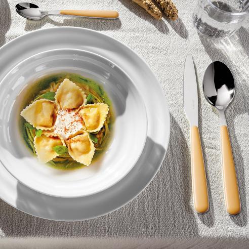 Cucchiaio acciaio inox Guzzini manico giallo senape