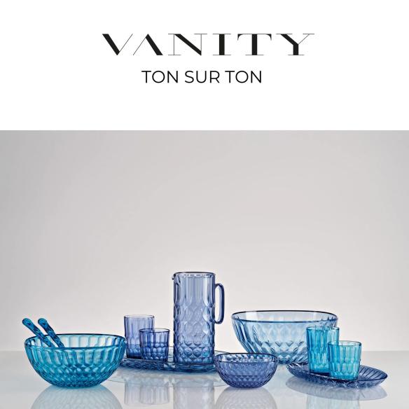 Guzzini Posate Insalata Vanity Sea Blue in Cristallo Bio-based