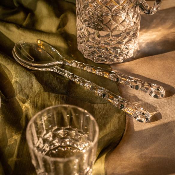 Guzzini Tierra Posate Insalata Trasparenti in PET Riciclato