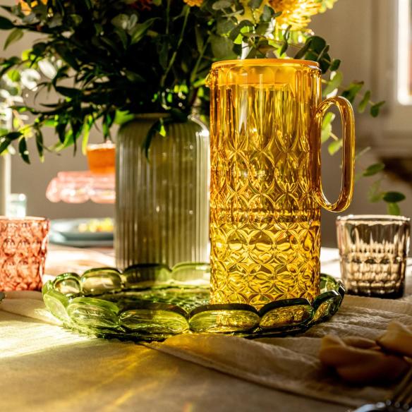 Caraffa con Coperchio VANITY Guzzini in Cristallo Acrilico Bio-based Giallo Zafferano