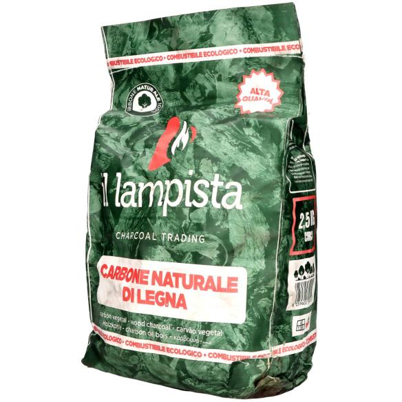 Carbone Naturale Il Lampista 2,5kg | Ecologico & Alta Qualità BBQ