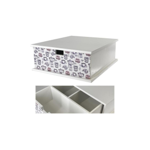 Porta Capsule e Cialde Zuccheo con Cassetto e Decorazione Moka