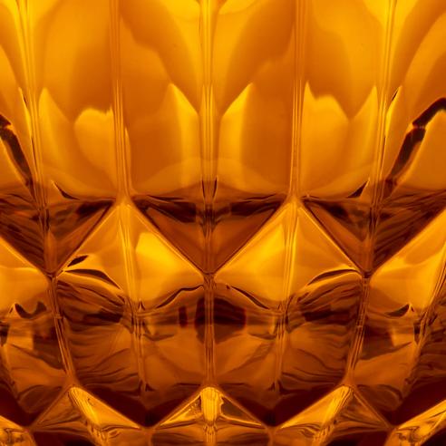 Contenitore Vanity Guzzini 30 cm in Cristallo Acrilico Bio-based Ambra