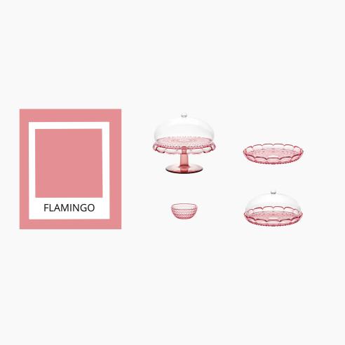 Guzzini Set Tortiera con Campana Vanity Rosa Flamingo Ø30 Bio-based