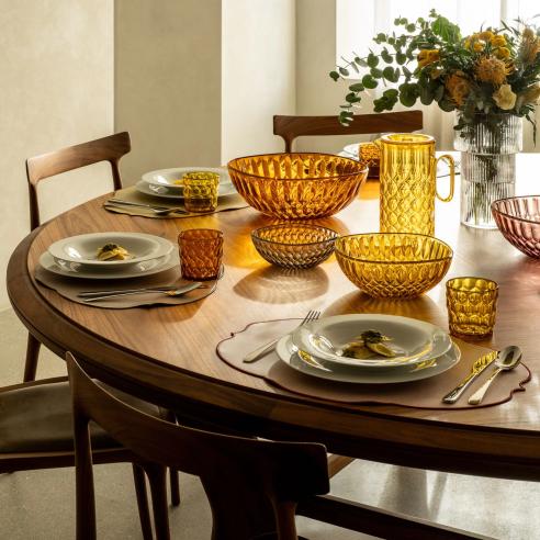 Guzzini Vanity Ciotola Contenitore 21cm in Cristallo Acrilico Bio-based Giallo Zafferano