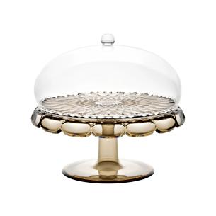 Guzzini Alzata con Campana Vanity in Cristallo Acrilico Bio-based Smoke Ø30 H27.7 cm