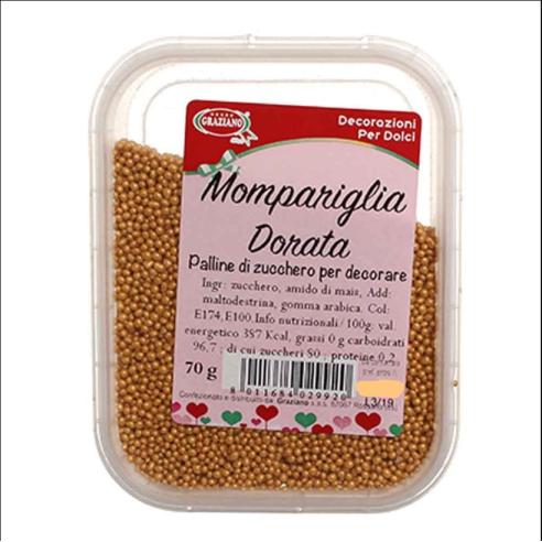 Mompariglia Dorata Graziano - Palline di Zucchero Oro 70g