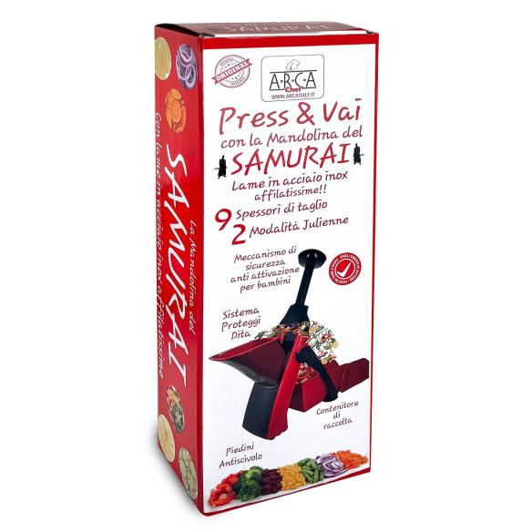 Mandolina Verticale a Pressione Samurai Arca 9 Spessori Taglio Julienne