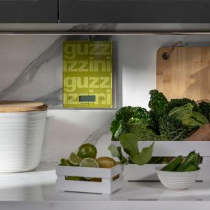 Guzzini Bilancia da Cucina Digitale LABEL - Vetro, Tara, 5kg 2