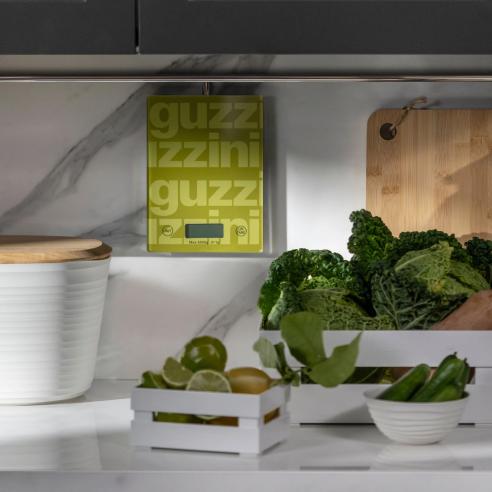 Guzzini Bilancia da Cucina Digitale LABEL - Vetro, Tara, 5kg