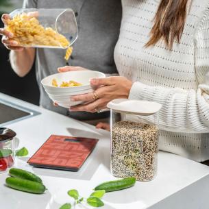 Guzzini Bilancia Cucina Digitale Label Vetro Rosso Malva - 5kg 2