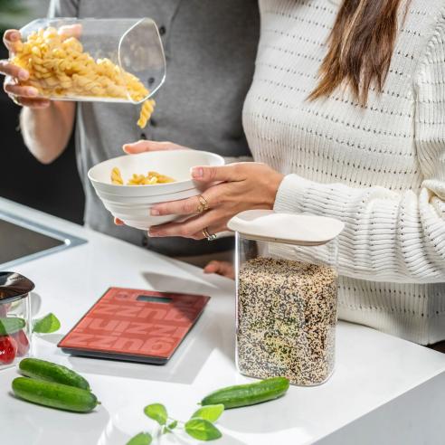 Guzzini Bilancia Cucina Digitale Label Vetro Rosso Malva - 5kg