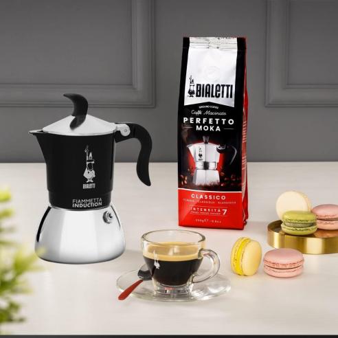 Bialetti Fiammetta Induction Nera 4 Tazze | Caffettiera per Induzione