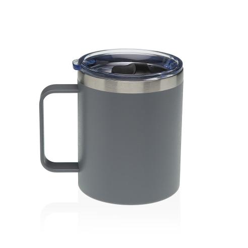 Tazza Mug Termica Versa 350ml Acciaio Inox Grigia - Caldo & Freddo