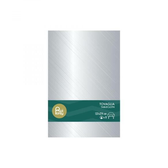 Tovaglia Plastica Argento Qui Party 137x274 cm | Feste & Eventi