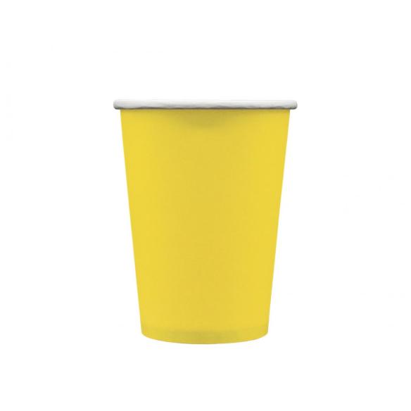 Bicchieri Carta Monouso Gialli 250ml Qui Party 15 pz - Feste