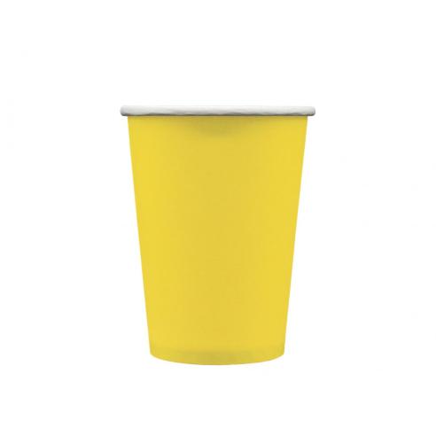 Bicchieri Carta Monouso Gialli 250ml Qui Party 15 pz - Feste