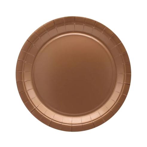Piatti Carta Monouso Rosa Gold 24 cm - 15 Pezzi Qui Party