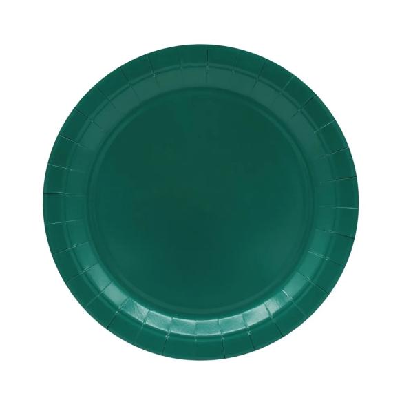 Piatti Carta Monouso Qui Party Ottanio 24cm 15pz - Biodegradabili