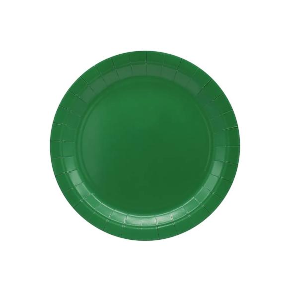 Piatti Carta Monouso 18cm Verde Scuro Qui Party - 15 Pezzi