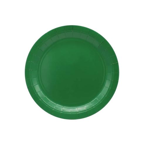 Piatti Carta Monouso 18cm Verde Scuro Qui Party - 15 Pezzi