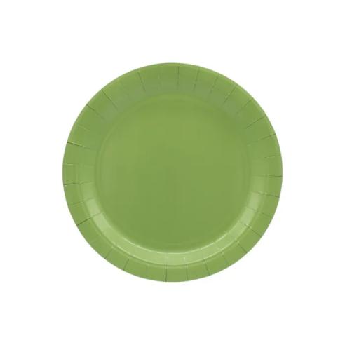 Piatti Carta Monouso Verde Salvia 18 cm - Qui Party (15 pz)